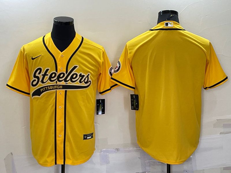 Men Pittsburgh Steelers Blank Yellow 2022 Nike Co branded NFL Jersey->arizona cardinals->NFL Jersey